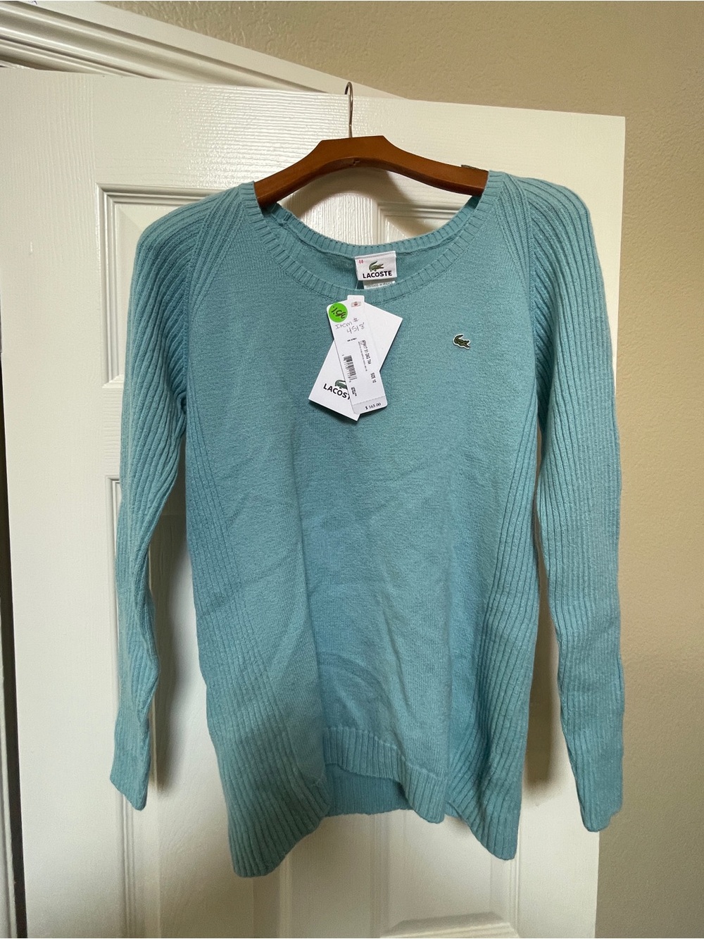 Lacoste Women's Aqua Crewneck Sweater